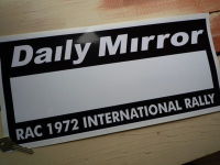 Daily Mirror RAC Rally 1972 Plate Sticker. 17