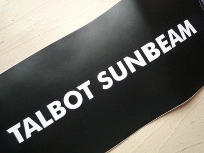 Talbot Sunbeam Cut Vinyl Sticker. 12".