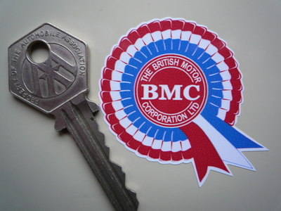 BMC Red, White & Blue Mini Rosette Stickers. 2" Pair.