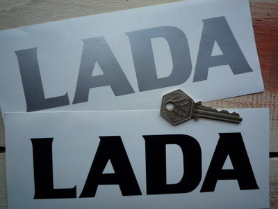 Lada Cut Text Stickers. 7" Pair.