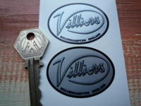 Villiers Wolverhampton England Silver Oval Stickers. 2