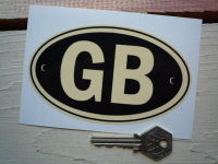 GB Black & Cream ID Plate Sticker. 5".