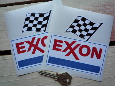 Exxon Mobil Stickers. 4" Pair.
