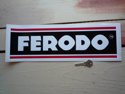 Ferodo Black & Red Line Oblong Sticker. 15.5".