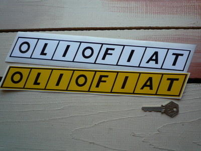 Olio Fiat Long Oblong Stickers - 13" or 27" Pair