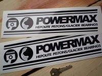 Powermax Hepolite Pistons Black & White Oblong Stickers. 12