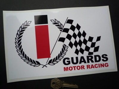Guards Motor Racing Cigarettes Sponsors Oblong Sticker. 9.5".