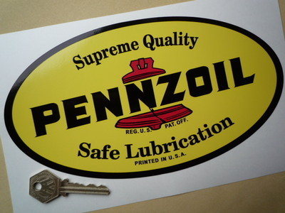 Pennzoil 'Supreme Quality Safe Lubrication' Sticker. 9".