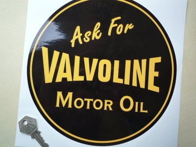 Valvoline 'Ask For Valvoline Motor Oil' Sticker. 8.25".