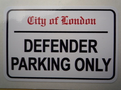 Land Rover Defender Parking Only. London Street Sign Style Sticker. 3", 6" or 12".