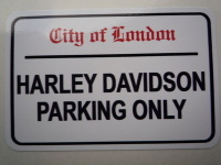 Harley Davidson Parking Only. London Street Sign Style Sticker. 3