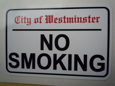 No Smoking. Westminster London Street Sign Style Sticker. 3", 6" or 12".