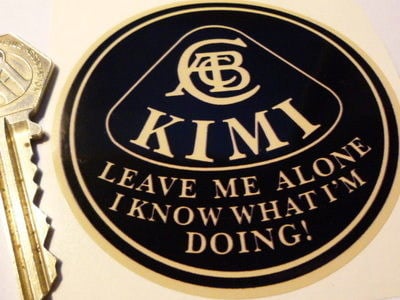 Kimi Raikkonen 'Leave Me Alone I Know What I'm Doing' Beige Lotus Sticker. 
