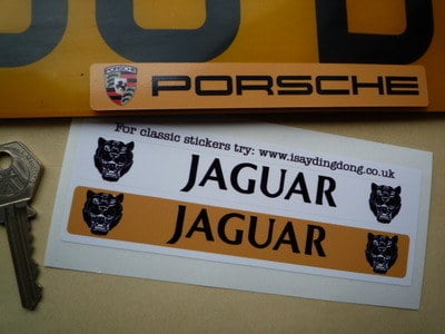 Jaguar Number Plate Dealer Logo Cover Stickers. 5.5" Pair.