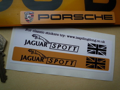 Jaguar Sport Number Plate Dealer Logo Cover Stickers. 5.5" Pair.