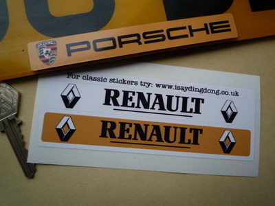Renault Number Plate Dealer Logo Cover Stickers. 5.5" Pair.