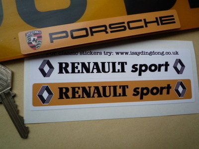 Renault Sport Number Plate Dealer Logo Cover Stickers. 5.5" Pair.