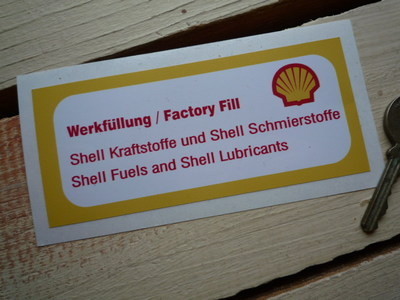 Porsche Shell Fuels & Lubricants Sticker. Engine Bay. 4.5