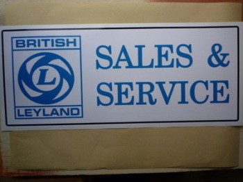 British Leyland Sales & Service Workshop Sticker. 23.5".