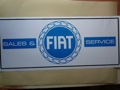 Fiat Garland Sales & Service Workshop Sticker. 23.5".