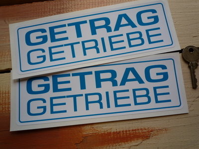 Getrag Getriebe Oblong Stickers. 8" Pair.