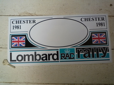 RAC Lombard Rally Chester 1981 Plate Sticker. 18".