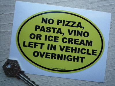 No Pizza Funny Italian Van/Car Sticker. 5".