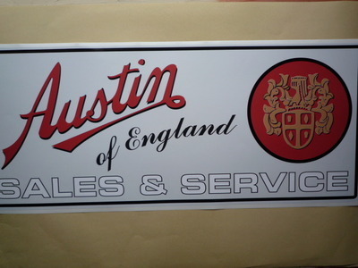 Austin of England Sales & Service Sticker. 23.5".