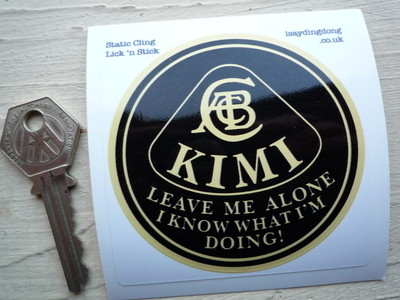 Kimi Raikkonen 'Leave Me Alone I Know What I'm Doing' Static Cling Lotus Sticker. 3".