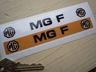 MG F Number Plate Dealer Logo Cover Stickers. 5.5" Pair.