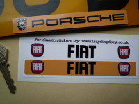 Fiat Number Plate Dealer Logo Cover Stickers. 5.5" Pair.