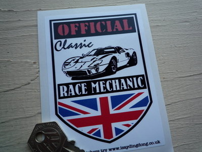 Official Classic Race Mechanic GT40 Style Shield Sticker. 3