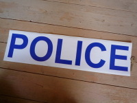 Police Blue on White Pedal Car Sticker. 22".