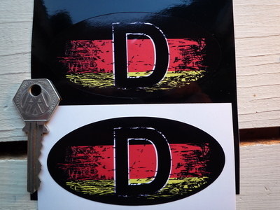 D Germany Fade To Black ID Plate Urban Style Sticker. 4".