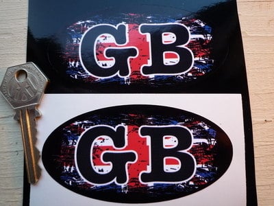 GB Fade To Black Union Jack ID Plate Sticker. 4" or 6".