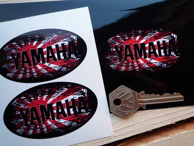Yamaha Fade To Black Hinomaru Style Stickers. 3" Pair.