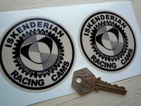 Iskenderian Racing Cams, Black & Beige Round Stickers. 3