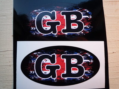 GB Fade To Black Union Jack ID Plate Stickers. 3" Pair.