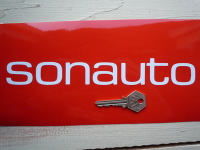 Sonauto Cut Vinyl Text Stickers. 9.5" Pair.