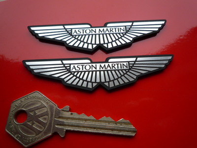 Aston Martin Wings Laser Cut Self Adhesive Car Badge Pair. Various Sizes.