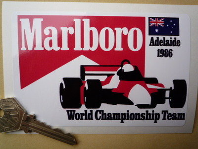 Marlboro Adelaide 1986 World Championship Team Sticker. 5".