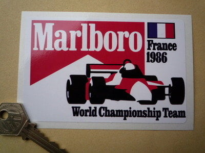 Marlboro France 1986 World Championship Team Sticker. 5".