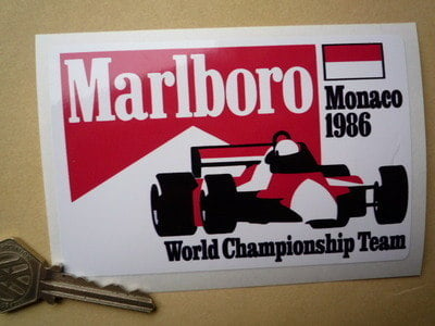 Marlboro Monaco 1986 World Championship Team Sticker. 5".
