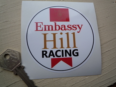 Embassy Hill Racing Circular Sticker. 3.5".