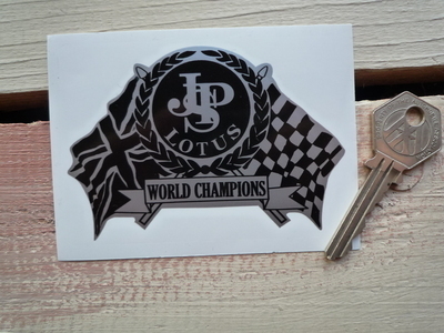 JPS Lotus World Champions Black & Silver Flag & Scroll Sticker. 4