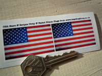 USA Stars & Stripes Dirty & Faded Style Flag Stickers. 2" Pair.