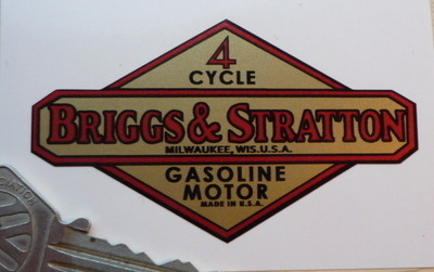 Briggs And Stratton Gasoline Engine Motor Sticker. 3".