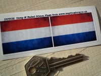 Netherlands Dirty & Faded Style Flag Stickers. 2