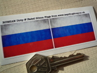 Russia Dirty & Faded Style Flag Stickers. 2