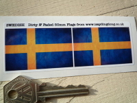 Sweden Dirty & Faded Style Flag Stickers. 2